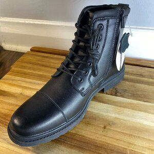 🥾NEW Gödik Men's Black Zip Closure w/ Laces Leather Waterproof Boots Sz 12 RARE